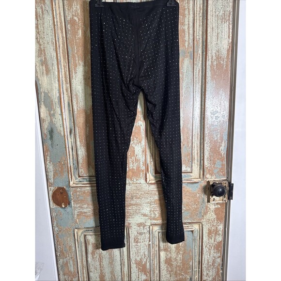 VOCAL Leggings Embellished With Rhinestones Black Soft Large - Picture 6 of 7